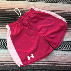 Pink under armor basketball shorts